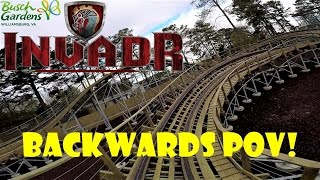 InvadR BACKWARDS POV HD Busch Gardens Williamsburg [upl. by Gwendolen]