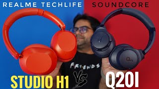 realme TechLife Studio H1 VS Soundcore Q20i ANC Headphone ⚡⚡ Which Headphone Wins [upl. by Annairol]