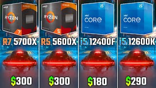 RYZEN 5700X vs RYZEN 5600X vs i512400F vs i512600K  Test in 6 Games [upl. by Oel]