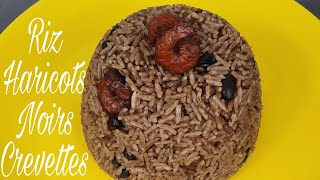 39 Riz collé Haïtien ak Pwa Nwa Kribich🇭🇹 Riz Haricots Noirs Crevettes🦐Rice Black Beans Shrimps🥘 [upl. by Rimaa652]