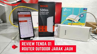 Review Tenda 01 Router Outdoor Jarak Jauh Untuk Nembak Wifi Tetangga Dengan Router Tenda [upl. by Janie]