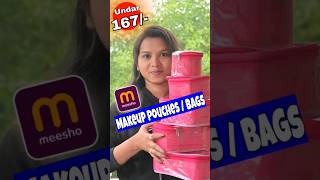 meesho makeup pouchesbags undar167rs😱 shorts youtubeshorts meesho review unboxing viralvideo [upl. by Ralston]