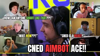 VALORANT Pro and streamers react to Cneds insane Aimbot like ACE [upl. by Ayal501]