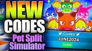 Pet Split Simulator CODES  ROBLOX 2024 [upl. by Merritt]