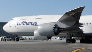 Lufthansa Boeing 747830 Intercontinental DABYA Inaugural Flight to LAX [upl. by Ialokin711]