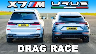 Lamborghini Urus v BMW X7 M60i DRAG RACE [upl. by Constanta]