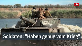 Soldaten quotHaben genug vom Kriegquot  Reporterin fährt auf LeopardPanzer durch UkraineFluss  ntv [upl. by Godbeare]