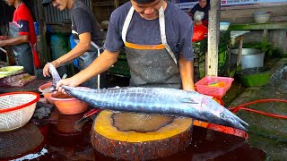 AGE 15 AMAZING CUTTING SKILLS  HUGE WAHOO FISH CUTTING SKILLS BY EXPERT FISH CUTTER [upl. by Mehala951]