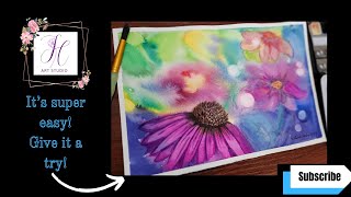 Watercolor Painting  Easy Bokeh Coneflower Tutorial [upl. by Charley157]