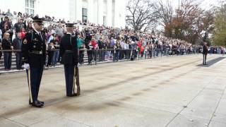 Awesome Changing of the Guard Arlington Cemetery November 28 2015 1pm [upl. by Ynattirb]