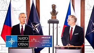 NATO Secretary General with the Czech Prime Minister 🇨🇿 Petr Fiala 30 MAY 2024 [upl. by Dnomsed]