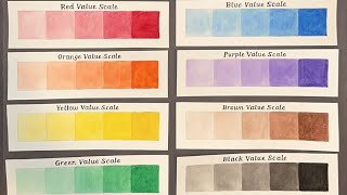 Watercolor Value Scales Prang Watercolor Set  For Beginners [upl. by Lesh]