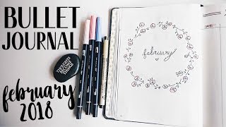 2018 BEGINNER BULLET JOURNAL FEBRUARY SPREAD  Flip Through  Tips  Renee Amberg [upl. by Ilan]