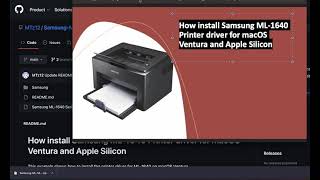 How install Samsung ML 1640 Printer driver for macOS Ventura and Apple Silicon [upl. by Fuller161]