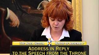 Joyce Treen MLA Cole HarbourEastern Passage Address in Reply to the Speech from the Throne [upl. by Humpage220]