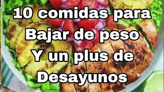 10 comidas deliciosas y equilibradas para que bajes de peso y un plus de nutritivos desayunos 🥬🧀🥑🥦🥒🍎 [upl. by Aloise993]