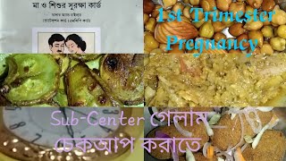 9🥰।।1st Trimester Pregnancy।।স্বাস্থ্যকেন্দ্রে গেলাম চেকআপ করাতে কি টিটেনাস দিলো।।Bengali Vlog Video [upl. by Nauqet]