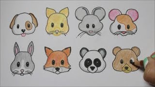 Alle dieren EMOJIS tekenen  Deel 1 [upl. by Keenan811]