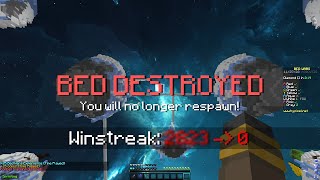 Did I finally lose my bedwars winstreak with NO teammate [upl. by Suilenroc639]