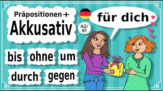 Präpositionen  Akkusativ A2B1 unbestimmter Artikel Personal Possessiv amp Demonstrativpronomen [upl. by Ierdna464]