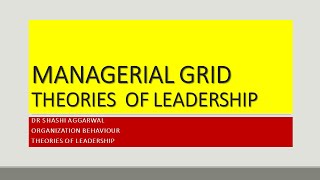 THEORIES OF LEADERSHIP THE MANAGERIAL GRID [upl. by Morville779]