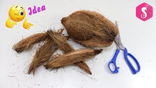 DIY Coconut Fiber Craft Idea  Best out of Waste Coconut Fibers  Reuse waste material craft [upl. by Sherrard]