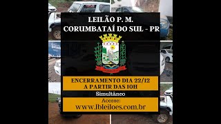 Leilão Prefeitura Municipal de CORUMBATAÍ DO SUL  EDITAL 012023  PR 22122023 às 10hrs [upl. by Verdha593]