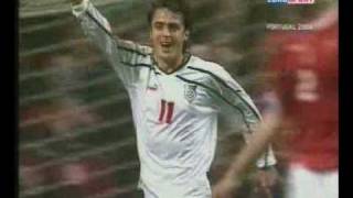 Dimitar Berbatov  first qualification goal for Bulgaria against Denmark in 2000 [upl. by Justus427]