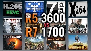 Ryzen 5 3600 vs Ryzen 7 1700 Benchmarks  Test Review  Comparison  Gaming  13 Tests [upl. by Nahor]