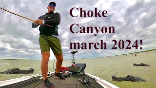 Choke Canyon March 12 13 2024 Bass fishing and boat hazards [upl. by Nyrac]