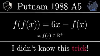 A Beautiful trick for Functional Equations Putnam 1988 A5 [upl. by Millman]