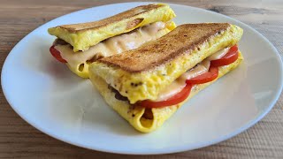 Turned an omelet into a sandwich Hearty quick simple and delicious [upl. by Joice]