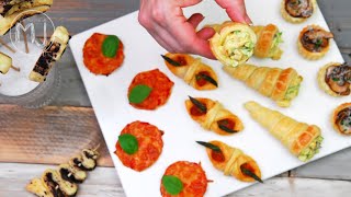 5 aperitivos con hojaldre  Canapés variados [upl. by Eibor]