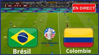 match Brésil vs Colombie en direct aujourdhui Copa América 2024 complet simulation Gameplay PC [upl. by Tamar418]