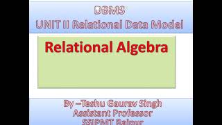 Relational Algebra 2 in DBMS a practical approach [upl. by Aitselec850]