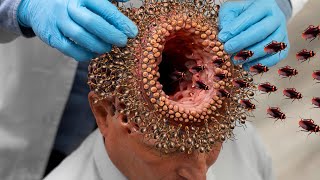 Deep Cleaning Animation  ASMR Removing Ticks Maggots Insects from Mans Head [upl. by Omor]