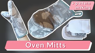 How to make Oven Mitts  With Pattern Making  DIY Sewing [upl. by Anayet]