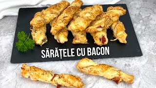 Saratele din foietaj cu bacon si cascaval  egustos [upl. by Reivad589]