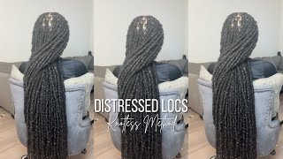 Distressed Locs Tutorial  KNOTLESS METHOD [upl. by Nedmac58]