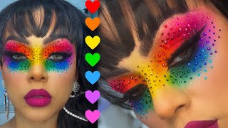 PRIDE MAKEUP ðŸŒˆ Maquillaje inspirado en la BANDERA LGBTQ [upl. by Aibonez]