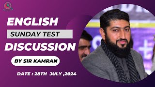 English  Sunday Test Discussion By Sir Kamran  Date  28th July 2024  QCA [upl. by Merc]