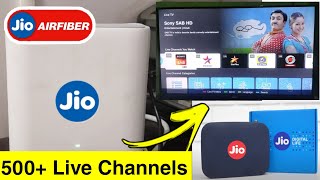 Jio air fiber set top box live tv review  Jio air fiber live tv channels  500 live tv channels [upl. by Ileray]