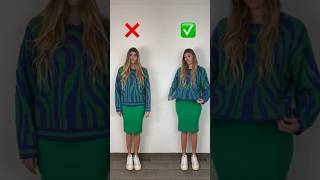 Fashion hack cinnsueter y vestido 💚✨ fashionhacks outfit reels style [upl. by Sirraj]