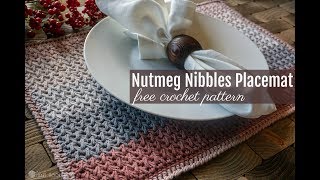 Nutmeg Nibbles Placemat Crochet Pattern [upl. by Siddra]