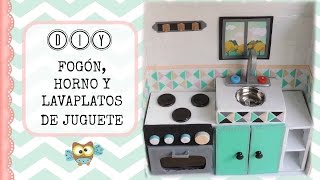 COCINA DE JUGUETE CON CARTÓN para niños  horno y lavaplatos [upl. by Enylrac]