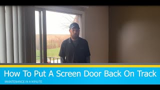 Maintenance in a Minute How To Put A Screen Door Back On Track [upl. by Amles838]