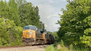 CSX ES40DC 5206 w Fake K3LA Leads 6Engine M50227 on 72724 [upl. by Aihseit]