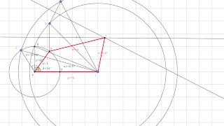 Three position synthesis of a four bar mechanism  Inversion method [upl. by Mcgray]