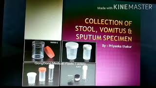 Collection of stool vomitus amp sputum specimen FON [upl. by Manoff748]