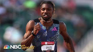 Noah Lyles advances Charleston wins tight mens 100m heat at Nationals  NBC Sports [upl. by Acinoreb]